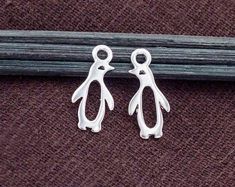 2 of 925 Sterling Silver Little Penguin Charms 7x13mm. :tm0159
