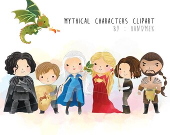 Mythical Characters clipart, Game of Thrones Inspired clipart Instant Download PNG file - 300 dpi