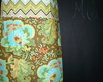 Sample SALE - Will fit Size S/M - Ready to MAIL - Patchwork Pencil SKIRT - Amy Butler - by Boutique Mia