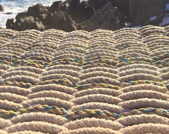 recycled lobster rope floor mat OOAK rugs Maine lobster rope rope doormat indoor rug outdoor rugs Mermaid mats housewarming gift beach decor