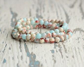 woman bracelets beaded sisters gift idea for wife her gem bracelet turquoise boho bracelet stacking women jewelry birthday present beads