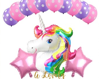 New ! Set of 13pcs Unicorn Balloons | Unicorn inspired Foil / Mylar Balloon | Party Decoration Balloons | Princess Birthday Balloon
