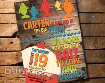 The Big ONE Fishing Birthday Party Invitation