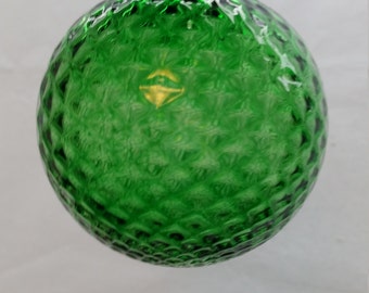 Emerald Green Diamond Facet Blown Glass Ornament 3.5 inches FREE SHIPPING