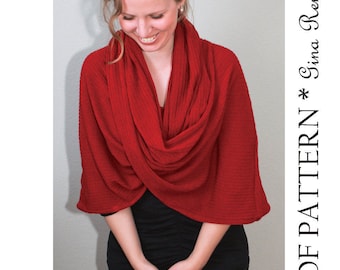 Infinity Scarf Pattern. Hooded Scarf pattern. Infinity Shawl patterns - PDF sewing patterns