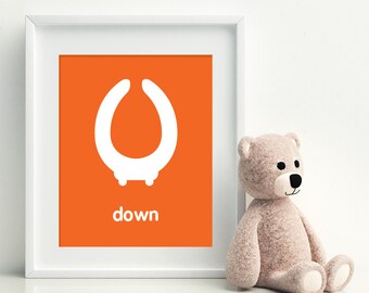 TOILET SEAT DOWN - Art Print - bathroom art - kids bathroom decor