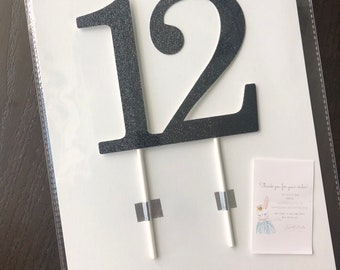 12th Birthday Cake Topper, Number 12 Cake Topper, 12 Birthday Cake Topper, Twelve Birthday, Twelfth Birthday, Tween Birthday, 12 Cake Topper