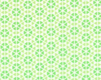HUBBA HUBBA - Hexi Geometric in Green - Bold Fun Flirty Cotton Quilt Fabric - My Sister & Me Designs for Moda Fabrics - 22214-13 (W3956)