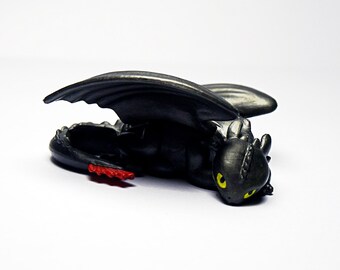 How to Train Your Dragon Night Fury, toothless, sausage, cartoon, miniature, mini figure, a black fury, Bezzubik