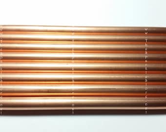 Copper tubing, seamless, hard copper 12" long 1/4" diameter, USA copper