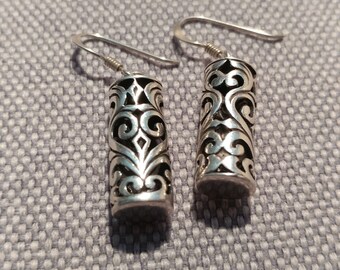 Sterling Bali Boho French Wire Drop Earrings