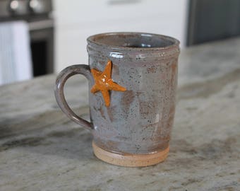 Starfish Mug, Handmade Ceramic Mug, Ceramic Coffee Cup, Coffee Cup, Handmade Mug, Coffee Mug, Pottery Mug