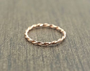 Braided Rose Gold Nose Hoop Nose Ring 20G Rose Gold Hoop Earring