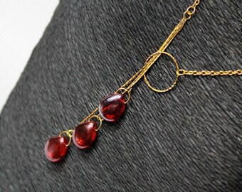 ruby necklace backdrop red gold jewelry gift/for/girlfriend layering - necklace gold/red gifts/for/her necklace/for/back birthday gift Y13
