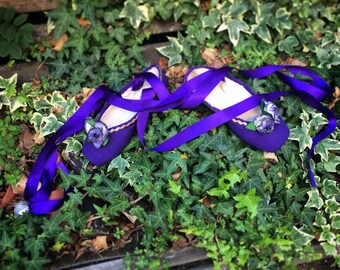 Purple Flowers Pointe Shoe Decoration