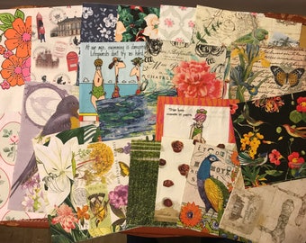 Paper napkin for decoupage, assortment for art journal, collage and decoupage set 2