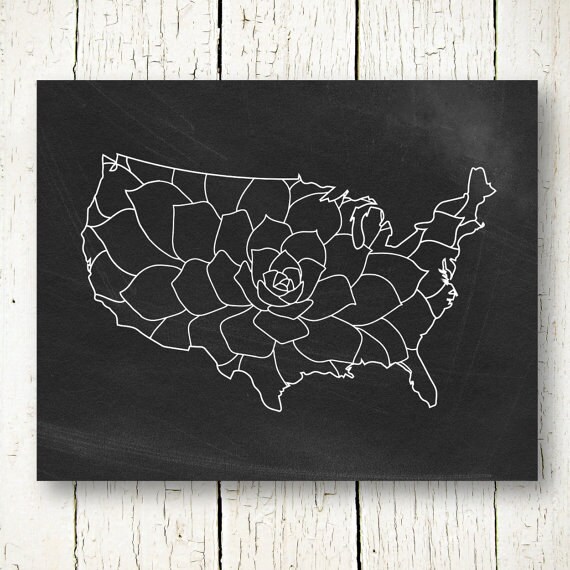 usa states map chalkboard floral download united states wall
