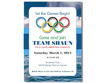 Olympics birthday invitation, Winter Olympic Birthday Invitation, printable, digital file, DIY