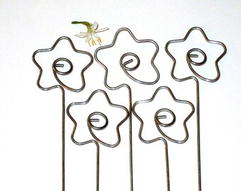 5 clips / pins metal flower Locket