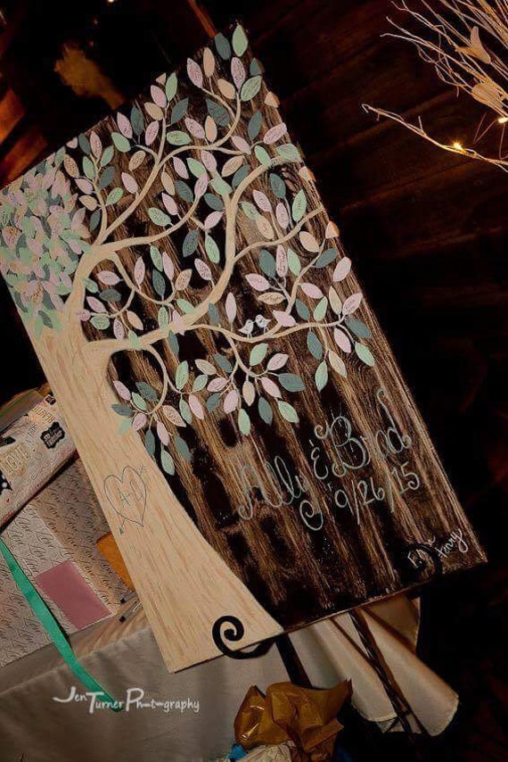 Custom Guest Book Painting wedding unique Painted Tree