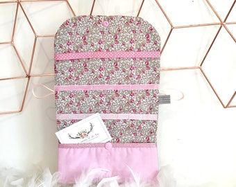 Pocket barrettes customizable linen and liberty of London Eloise pink