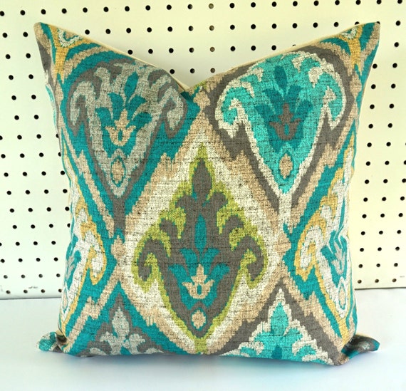 Items similar to Turquoise outdoor pillow cover, Summer outdoor pillow