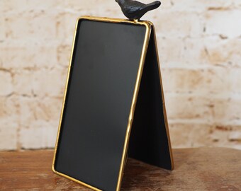 Small Gold Edged Bird Blackboard