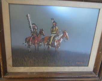 Vintage Native American Painting/ Signed Guynez, Jr.