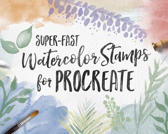 Watercolor Stamp Brush Bundle for Procreate App for iPad Pro - Great for Lettering Projects and Instagram!