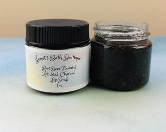 Activated Charcoal Lip Scrub, Root Beer Flavored Lip Scrub, Stocking Stuffers, Sugar Scrub, Lip Products, Lip Care, Gifts for Her Lip Polish