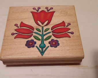 Retired Rubber Stamp - Swiss Flower