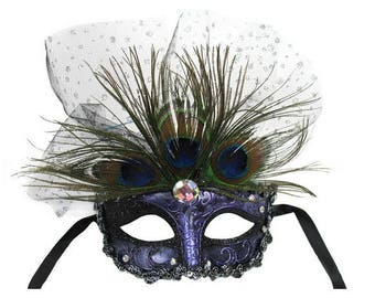 Francesca Purple Masquerade Mask for Women A-2636P
