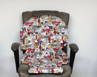 Graco replacement pad Duodiner or Blossom high chair protector, baby accessory chair cushion, kids furniture feeding chair, fire department