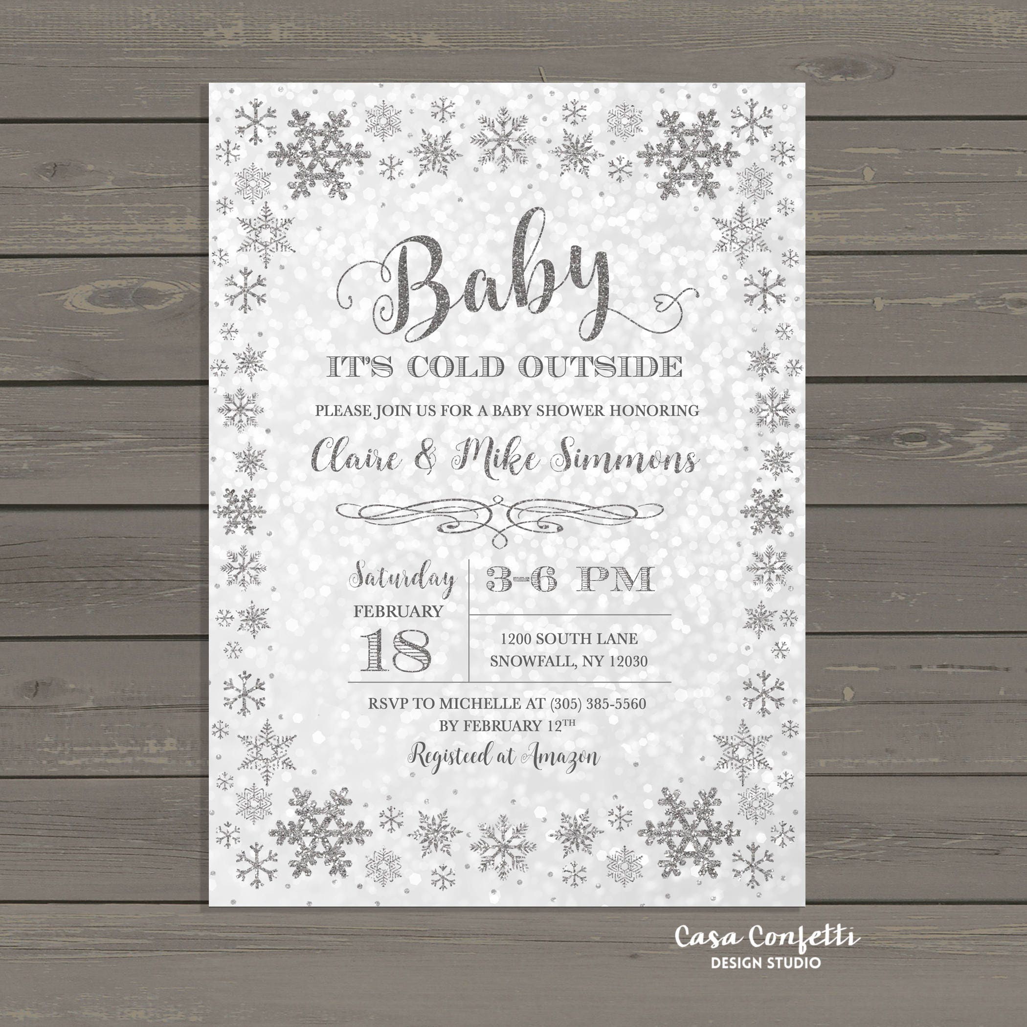 Winter Wonderland Baby Shower Invitations 9