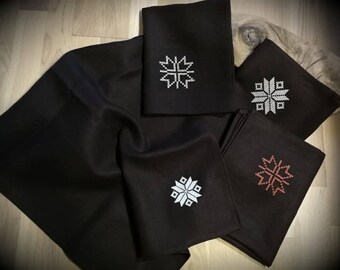 100 % linen kitchen towel with embroidery/tea towel/Gift/Gift for her/Eco/Natural/Brown linen/Embroidered