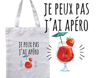 TOTE BAG 100% cotton "I can't I drink"