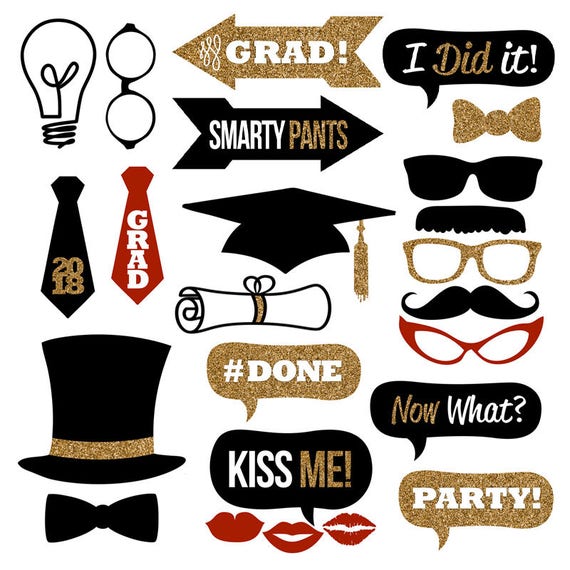 2018 graduation photo booth props collection printables christmas photo booth cutouts