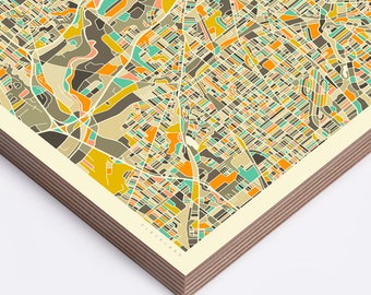 CLEVELAND MAP (Ready to Hang, Birch Wood Print for your Home Décor)