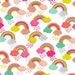 FANTASY fabric cotton patchwork RAINBOW white x50cm