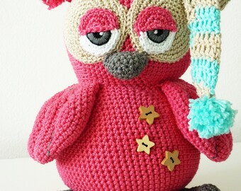 pink owl stuffed animal