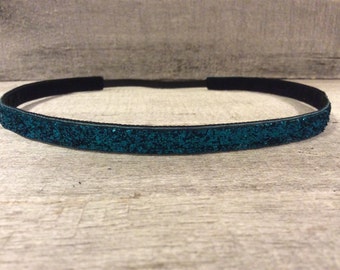 Sapphire Blue Sparkle Nonslip Headband, Noslip Headband, Workout Headband, Sports Headband, Running Headband, Athletic Headband