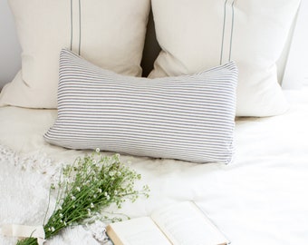 GRAIN SACK two Stripe Pillow Cover | farmhouse pillows, grain sack, grain sack pillow, farmhouse style gift, french country pillow