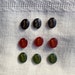 Vintage Glass German Reverse Intaglio Cabochons - 10 x 8 mm - Chinese Caligraphy - Set of 9