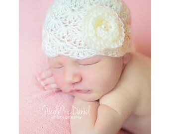 Baby girl Hat - Newborn Girl Hat - Baby Shower Gift - Infant hat- Baby girl hats - Newborn Photo Prop - Coming Home Outfit - Baby Gift