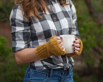 Knit Fingerless Gloves Wrist Warmers