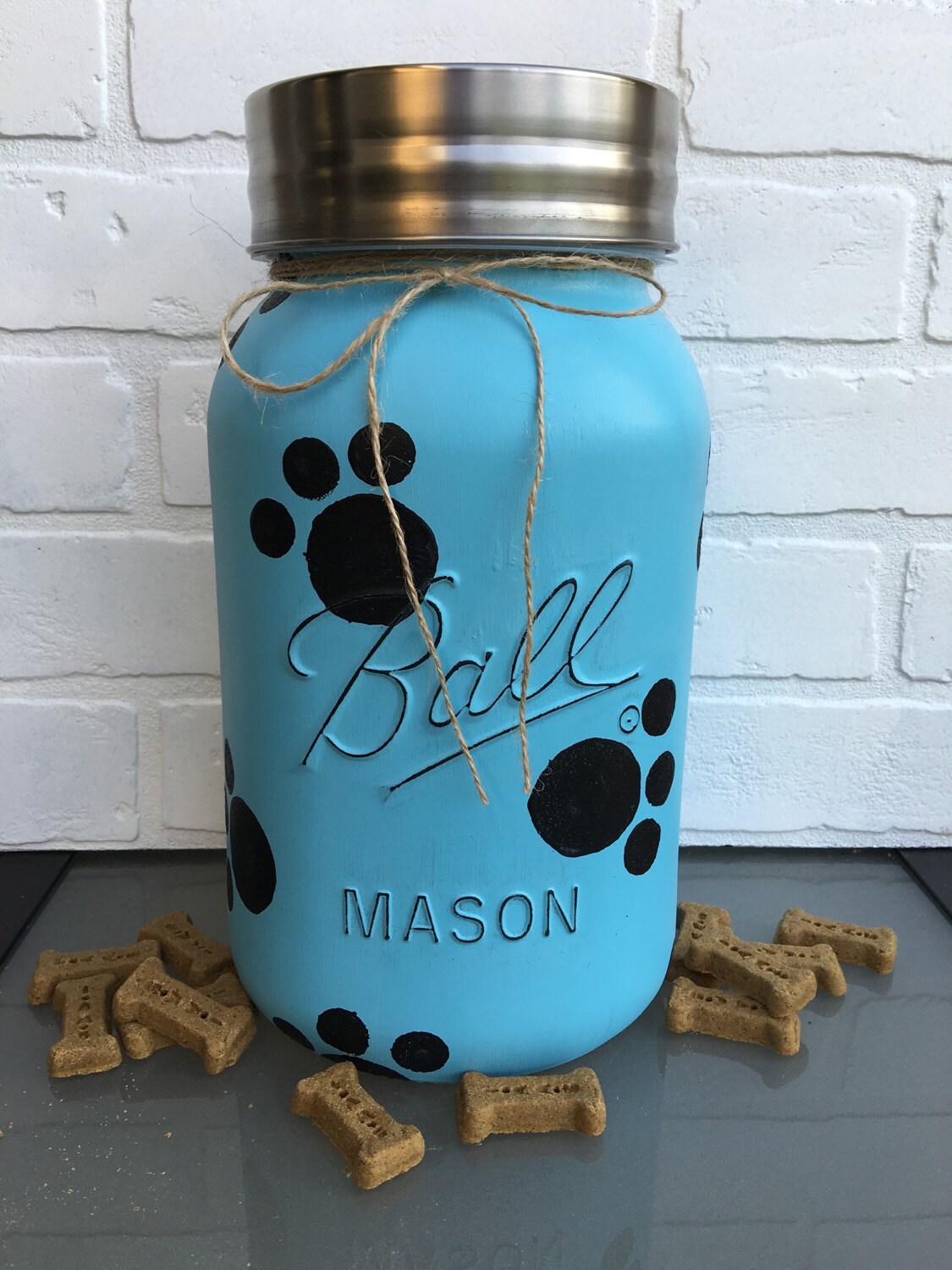 1 Gallon Dog Treat Mason jar Dog Treats Dog Treat Holder
