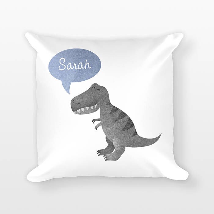 Personalized Pillow TRex Dinosaur Pillow Custom Name