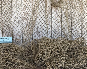 Old Used Fishing Net - 5 ft x 5 ft - Vintage Fish Netting - Fabric for Crafts & Tables - Nautical Maritime Decor