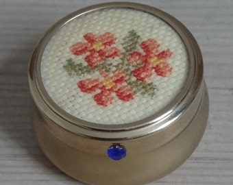 Vintage petit point pill box
