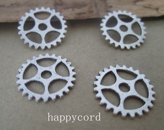 50pcs of Antique silver gear pendant charm 15mm